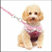 Comfortable Bow Tie Striped Dog Leash With Bells - Available In Multiple Colors And Sizes-2